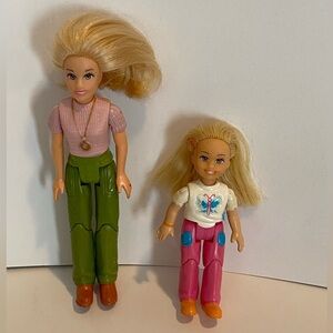 Lot Of 2 Fisher Price Loving Family Mom & Daughter Blonde Figures mid 2000’s